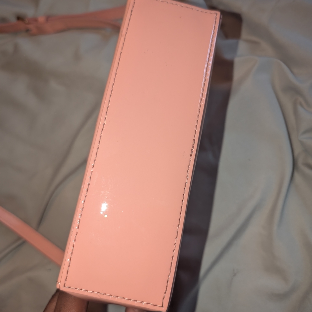 Pink Patent Dooney And Bourke Crossbody Shoulder Bag with Gold Buckle - Picture 3 of 6